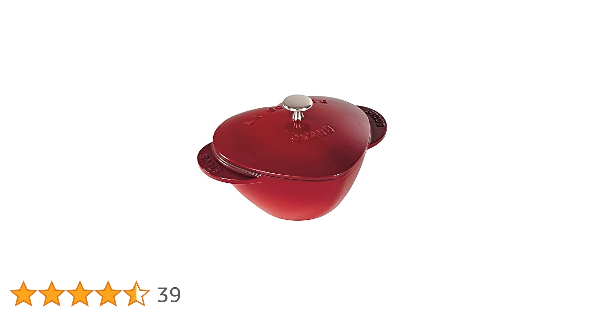 最終値下げ⭐︎ストウブ鍋　ハート型 STAUB】ストウブ ハートココット ハート型 両手鍋 チェリー IH